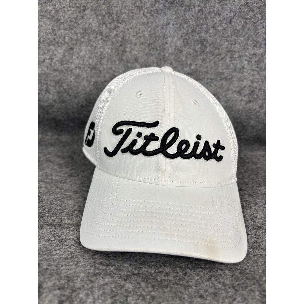 Titleist‎ Hat Cap Fitted Mens Medium Large Golf Pro V1 Mesh Breathable Script